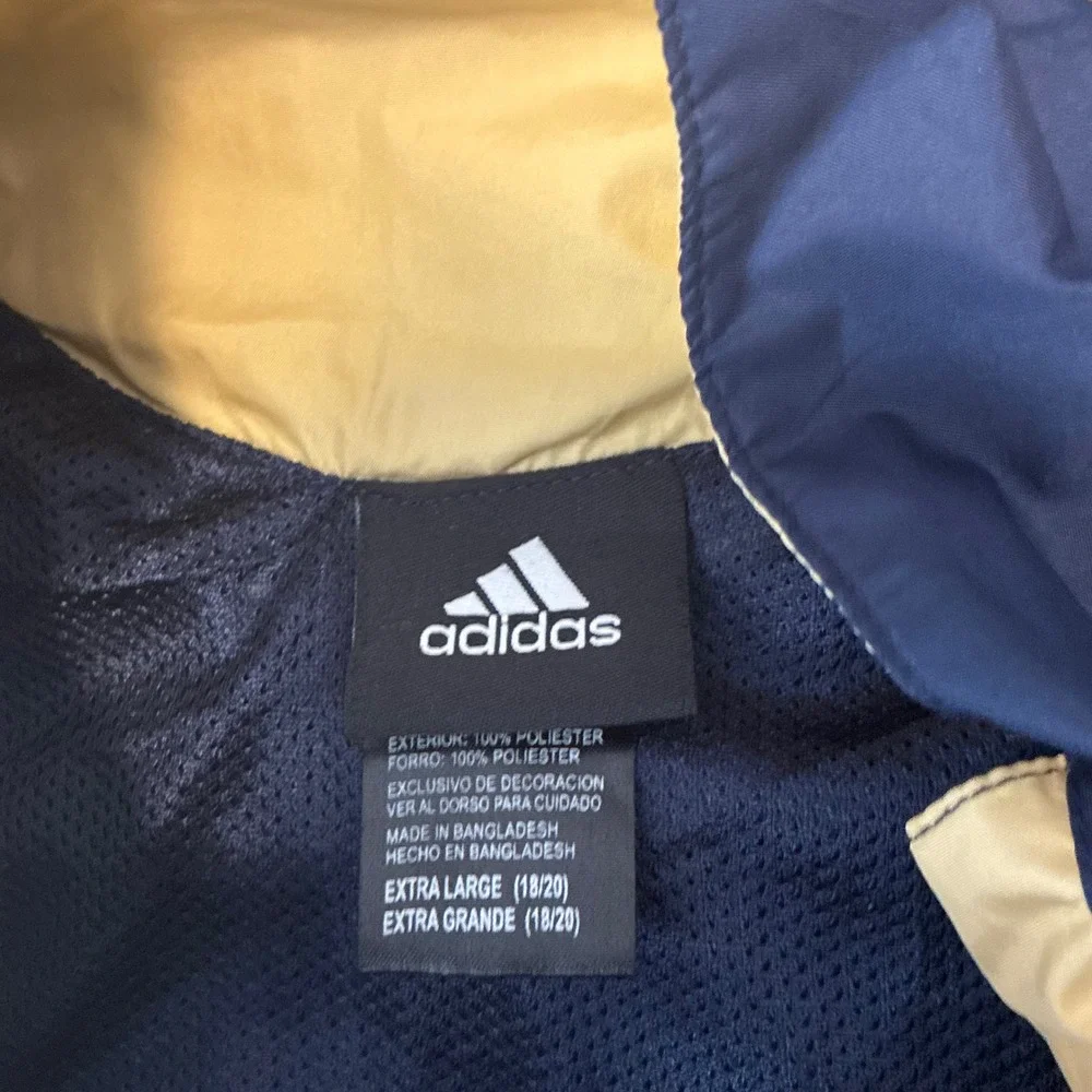 Adidas Notre Dame Irish Football Pullover Windbreaker Jacket Youth XL Adult S